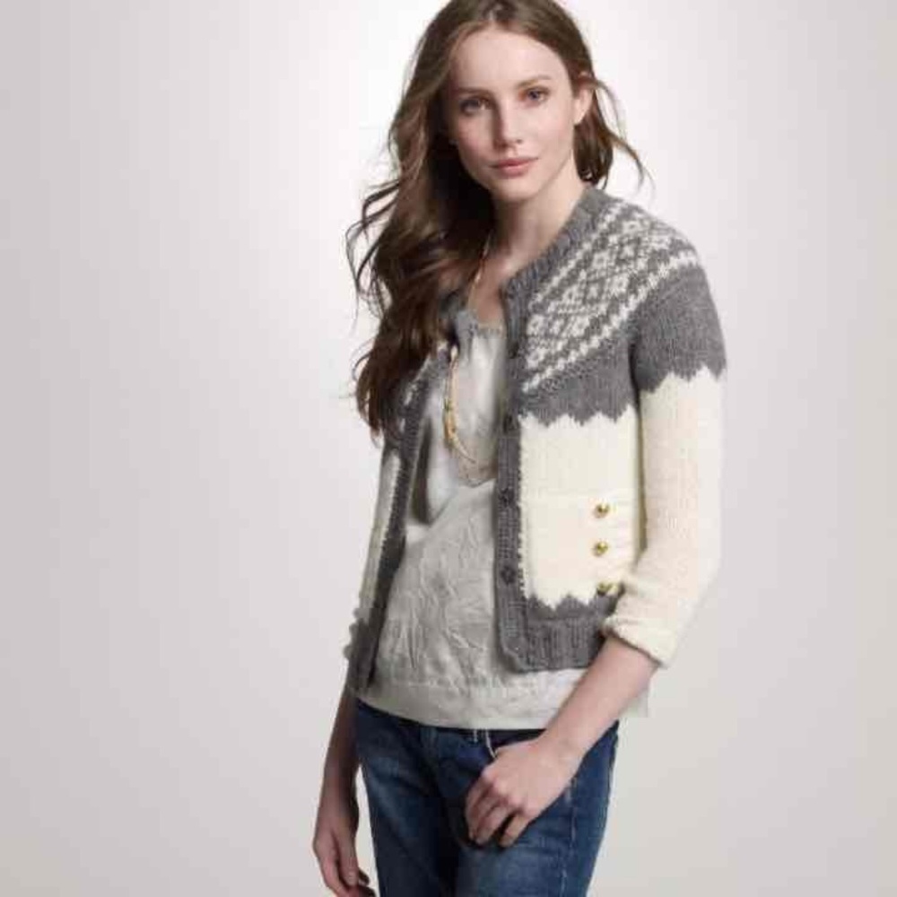 NWT J. Crew Handknit Fair Isle Cardigan